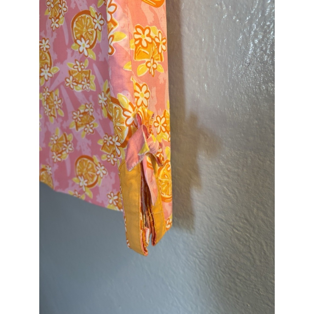 Lilly Pulitzer Oranges Crocodile Floral Shift Dress SZ 10 Cotton Pockets Zip - Picture 4 of 8